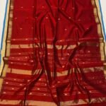 Red Soft Maheshwari Sari With Blouse Piece