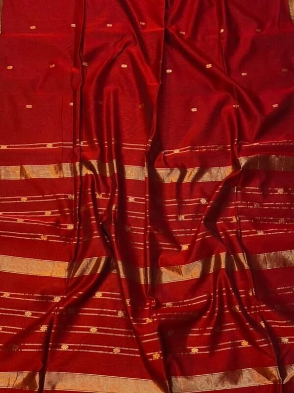Red Soft Maheshwari Sari With Blouse Piece