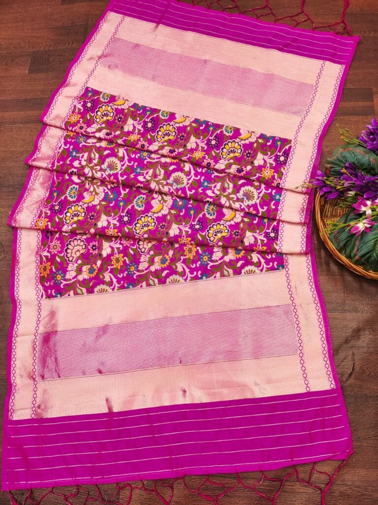 Red Violet Soft Cotton Silk Dupatta