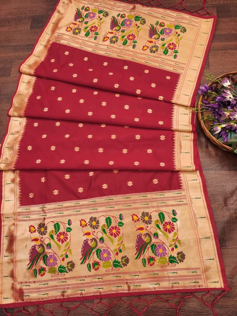 Red Soft Cotton Silk Dupatta