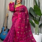 Rich Maroon Soft Dhakai Jamdani Saree