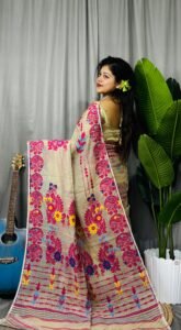 Vanilla Soft Ful Bahar Jamdani Saree