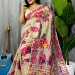 Vanilla Soft Ful Bahar Jamdani Saree