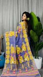 Warm Blue Soft Ful Bahar Jamdani Saree