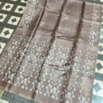Warm Grey Pure Tussar By Tussar Handloom Sari With Blouse Piece