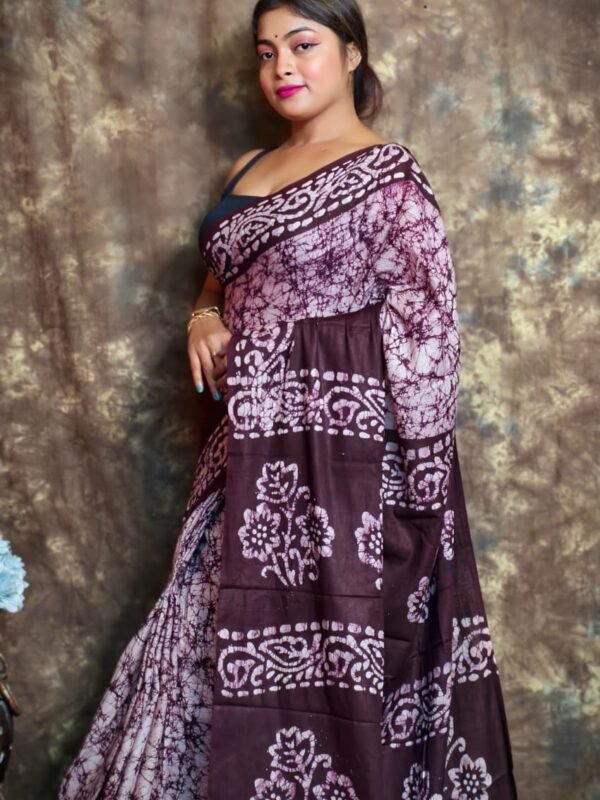 White Soft Mom Batik Saree