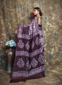 White Soft Mom Batik Saree