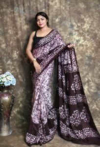 White Soft Mom Batik Saree