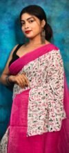 White Pink Soft Madhu Moni Molmol Saree