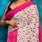 White Pink Soft Madhu Moni Molmol Saree