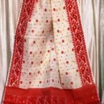 White Soft Buti Korat Jamdani Saree With Blouse Piece