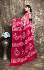 White Soft Mom Batik Saree