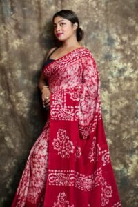 White Soft Mom Batik Saree