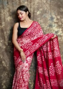 White Soft Mom Batik Saree