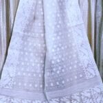White Soft Buti Korat Jamdani Saree With Blouse Piece