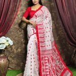 White Soft Dhakai Jamdani Saree