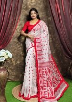 White Soft Dhaki Jamdani Saree