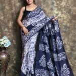 White Soft Mom Batik Saree