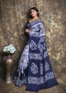 White Soft Mom Batik Saree