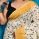 White Yellow Soft Madhu Moni Molmol Saree