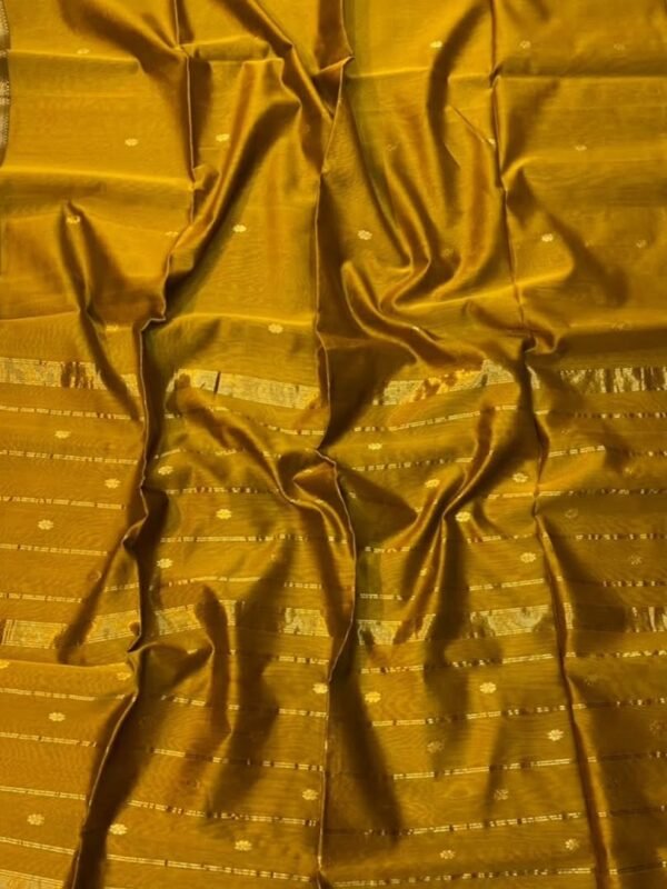 Yellow Soft Maheshwari Sari With Blouse Piece