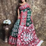 Bottle Green Soft Mulmul Cotton Saree