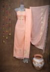 Butterfly-Gold Rose Fog Unstitched 2 Piece Jamdani Suit Set