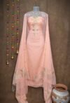 Butterfly-Gold Rose Fog Unstitched 2 Piece Jamdani Suit Set