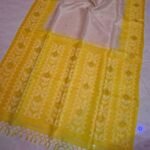 Cream Pure Gachi Tussar By Gachi Tussar Handloom Jamdani Sari With Blouse Piece