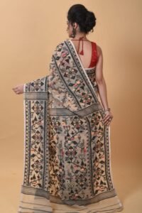 Dark Vanilla Soft Dhakai Jamdani Saree