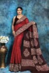 Dull Red Soft Mom Batik Saree