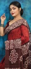 Dull Red Soft Mom Batik Saree