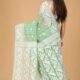 Dusty Green Soft Buti Korat Jamdani Saree With Blouse Piece