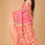 Faded Red Soft Buti Korat Jamdani Saree With Blouse Piece