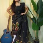 Ful Bahar Black Unstitched 2 Piece Jamdani Suit Set