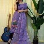 Ful Bahar Dark Lavender Unstitched 2 Piece Jamdani Suit Set