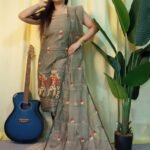 Ful Bahar Grey Brown Unstitched 2 Piece Jamdani Suit Set