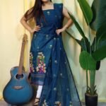 Ful Bahar Nile Blue Unstitched 2 Piece Jamdani Suit Set