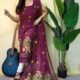 Ful Bahar Pansy Purple Unstitched 2 Piece Jamdani Suit Set