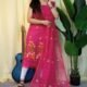 Ful Bahar Pinkish Red Unstitched 2 Piece Jamdani Suit Set