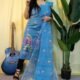 Ful Bahar Sky Blue Unstitched 2 Piece Jamdani Suit Set