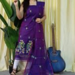 Ful Bahar Violent Violet Unstitched 2 Piece Jamdani Suit Set