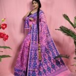 Gardenia Soft Bashful Pink Jamdani Sari With Blouse Piece