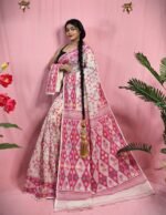 Gardenia Soft Cream Jamdani Sari With Blouse Piece