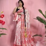 Gardenia Soft White Jamdani Sari With Blouse Piece