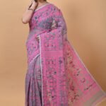 Gray Soft Dhakai Jamdani Saree