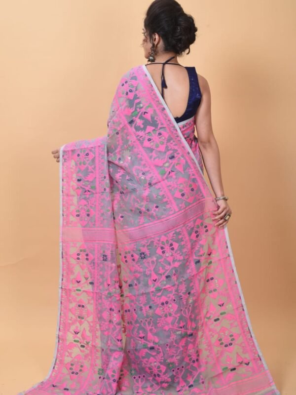 Gray Soft Dhakai Jamdani Saree