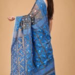 Grey Soft Buti Korat Jamdani Saree With Blouse Piece