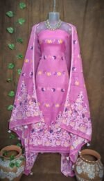 Jhumka Lota Lavender Pink Unstitched 2 Piece Jamdani Suit Set