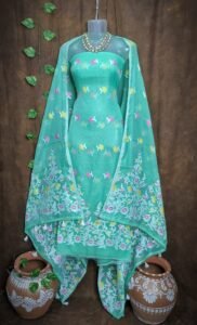 Jhumka Lota Light Firoza Unstitched 2 Piece Jamdani Suit Set